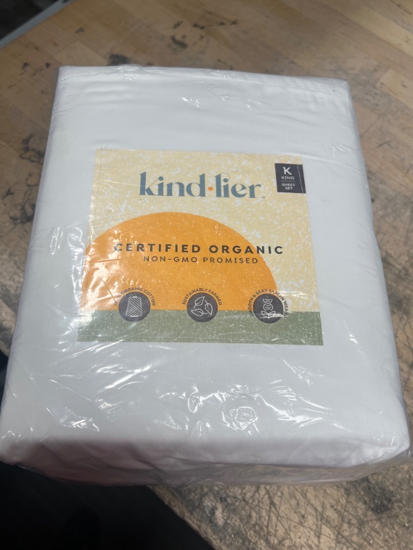 Photo 2 of 100% Organic Cotton Solid Sheet Set - Kindlier KING 