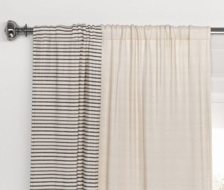 Photo 1 of 2pc Blackout Woven Stripe Border Window Curtain Panel - Threshold™

