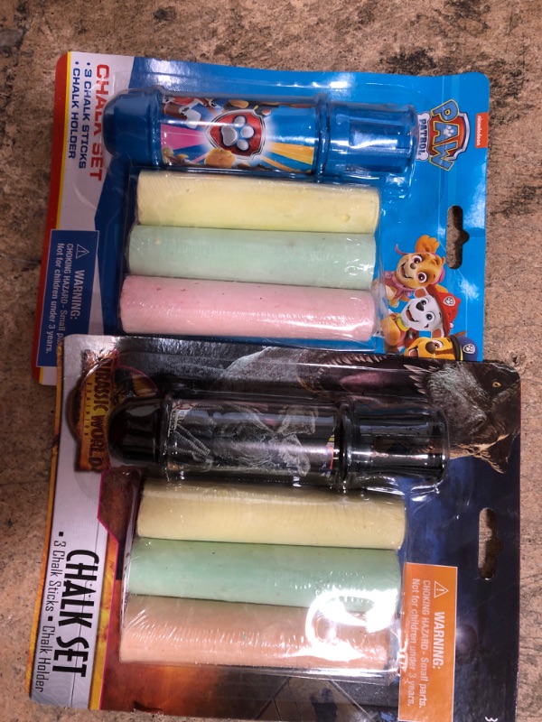 Photo 1 of 9 Paw Patrol and Jurassic World Chalk sets with 3 chalk sticks 