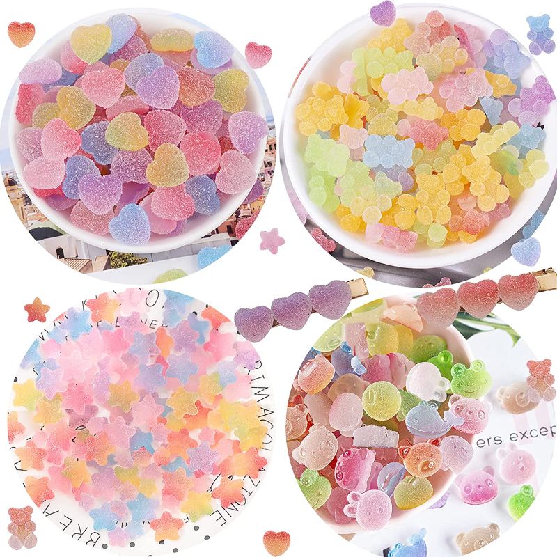 Photo 1 of 120Pcs Slime Charms Kawaii Candy Resin Charms 3D Cute Nail Charms Mini Flatback Beads Gummy Bear Charms Bulk Resin Jewelry Making Candy Embellishments Supplies for Cell Phone Scrapbooking DIY Crafts
