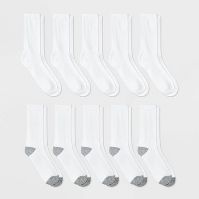 Photo 1 of Boys' 10pk Athletic Crew Socks - Cat & Jack™ White lg

