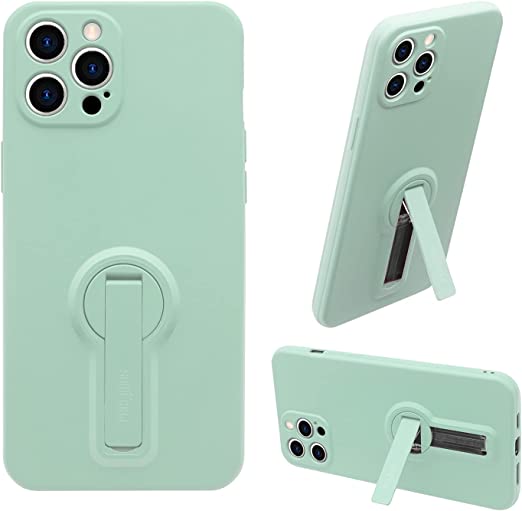 Photo 1 of 
Fsoole 12 Pro Max Silicone Kickstand Protection Case Compatible with iPhone 12 Pro Max 6.7 inch, Slim Thin Anti-Scratch Full-Body Shockproof Protective Cover with Stand for Women Girls - Turquoise
