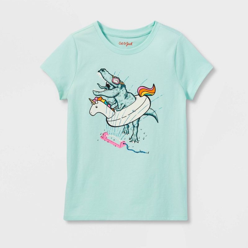 Photo 1 of Girls' Dino Short Sleeve Graphic T-Shirt - Cat & Jack™
XL