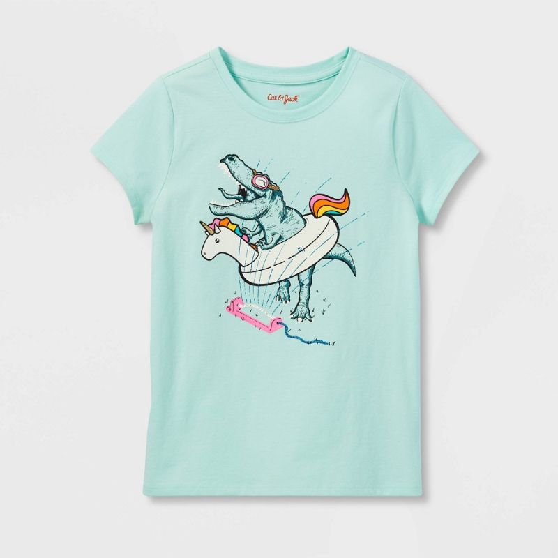 Photo 1 of Girls' Dino Short Sleeve Graphic T-Shirt - Cat & Jack™
SMALL

