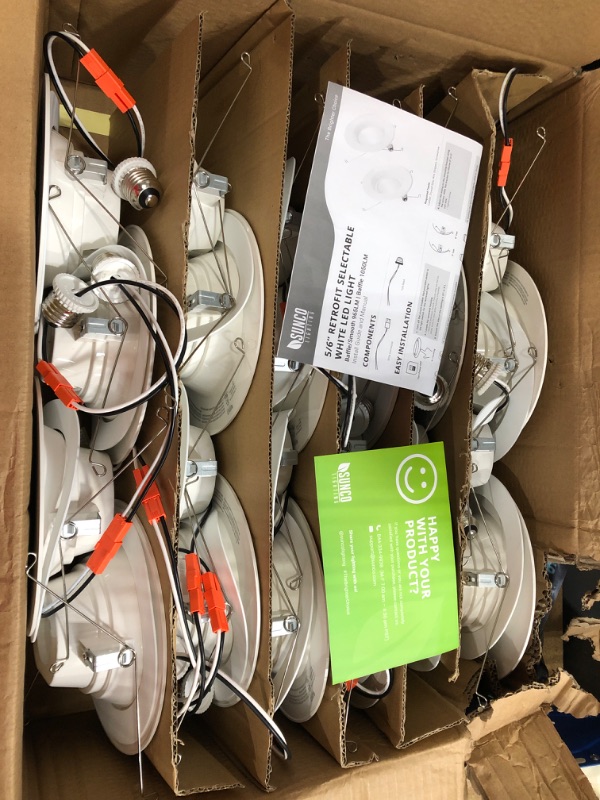 Photo 2 of Sunco Lighting 24 Pack 5/6 Inch LED Can Lights Retrofit Recessed Lighting, Selectable 2700K/3000K/3500K/4000K/5000K Dimmable, Baffle Trim, 13W=75W, 1050 LM, Replacement Conversion Kit, UL Energy Star
