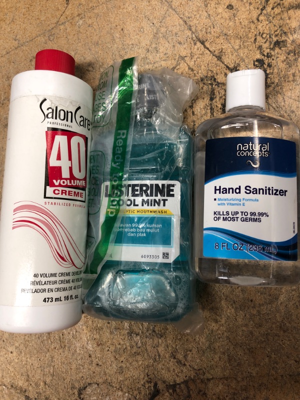 Photo 1 of 3 ITEM BATHROOM BUNDLE - VOLUME 40 DEVELOPER, LISTERINE AND HAND SANITIZER