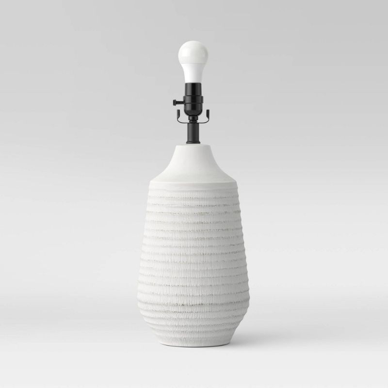 Photo 1 of Large Textured Ceramic Lamp Base White - Threshold™
