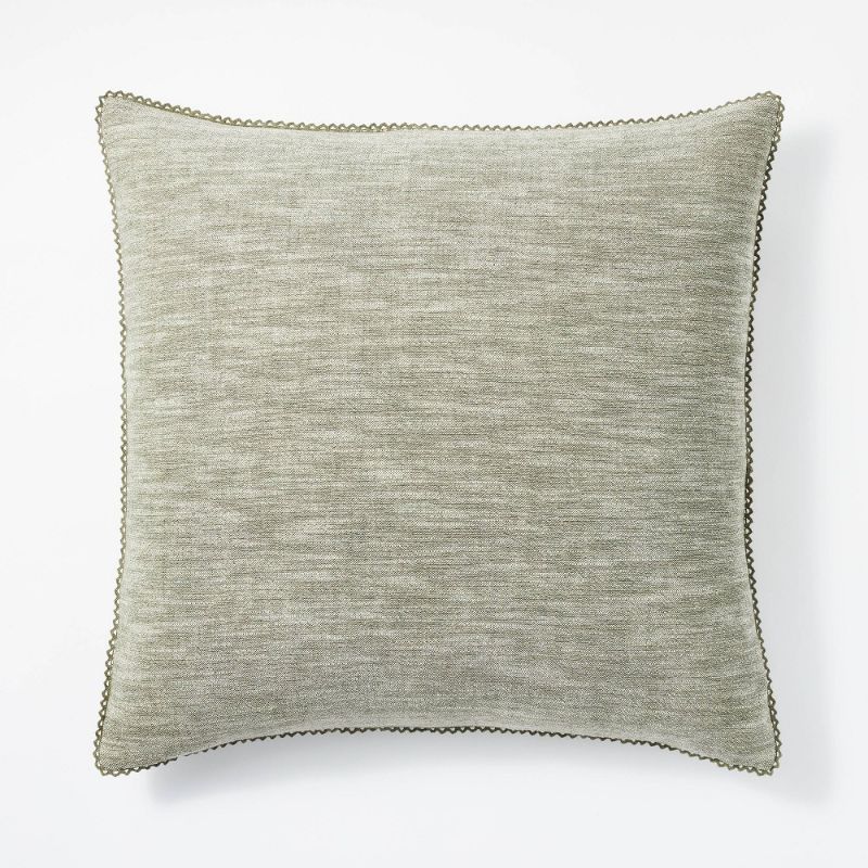 Photo 1 of  NEW Oversized Chambray Square Throw Pillow with Lace Trim - Threshold™ Designed with Studio McGee
