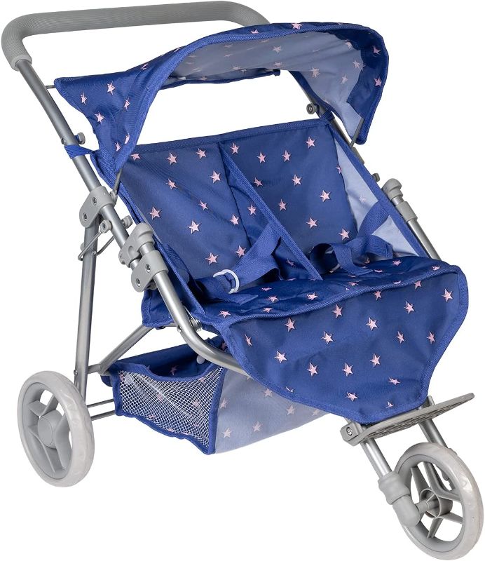 Photo 1 of ADORA Baby Doll Stroller, Starry Night Stroller Twin Jogger Stroller, Fits Dolls Up to 16 inches
