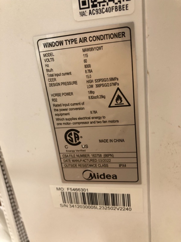 Photo 4 of Midea U Inverter Window Air Conditioner 12,000btu, U-Shaped AC with Open Window Flexibility, Robust Installation,Extreme Quiet, 35% Energy Saving, SMA