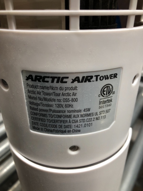 Photo 2 of Arctic Air Tower 2.0 Evaporative Air Cooler - Large Area Room Cooling, 4 Speed Settings, Quiet Oscillation, Space-Saving, Perfect for Bedroom, Living Room, Office & More
