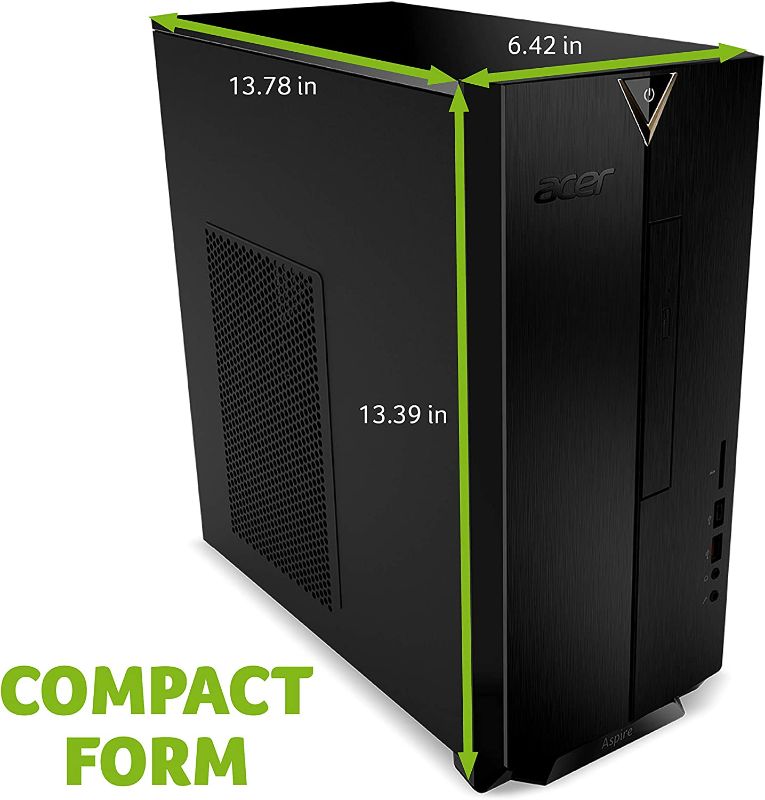 Photo 1 of Acer Aspire TC-895-UA92 Desktop, 10th Gen Intel Core i5-10400 6-Core Processor, 12GB 2666MHz DDR4, 512GB NVMe M.2 SSD, 8X DVD, 802.11ax Wi-Fi 6, USB 3.2 Type C, Windows 10 Home
