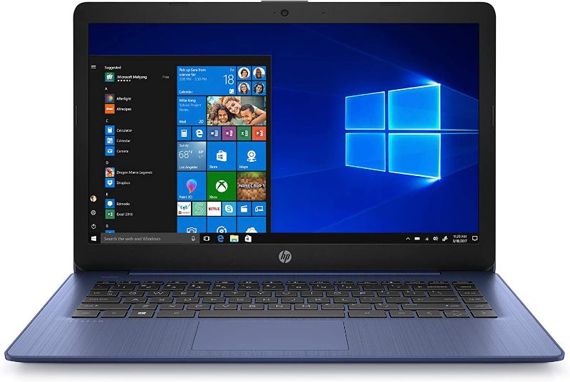 Photo 1 of HP Stream 14 inches HD (1366x768) Display, Intel Celeron N4000 Dual-Core Processor, 4GB RAM, 64GB eMMC, HDMI, WiFi, Webcam, Bluetooth, Win10 S, Royal Blue (Renewed)
