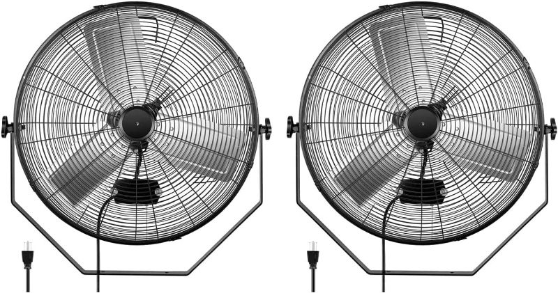 Photo 1 of Simple Deluxe 24 Inch Industrial Wall Mount Fan, 3 Speed Commercial Ventilation Metal Fan for Warehouse, Greenhouse, Workshop, Patio, Factory and Basement - High Velocity, black
2 PACK