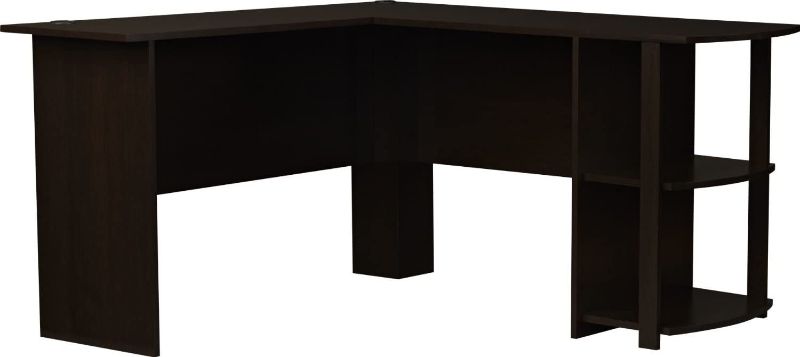 Photo 1 of Ameriwood Home Dakota L-Shaped Desk with Bookshelves, Espresso
