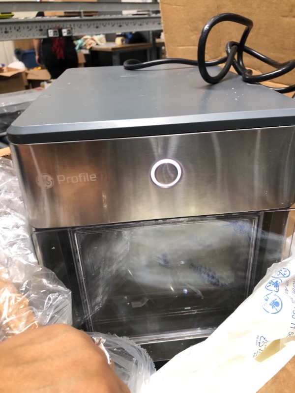 Photo 3 of GE Profile Opal | Countertop Nugget Ice Maker with Side Tank | Portable Ice Machine Makes up to 24 lbs. of Ice Per Day | Stainless Steel Finish
