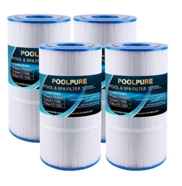 Photo 1 of 4 Pack POOLPURE Pool Filters PLFPA56SV Hayward CX480XRE,Pleatco PA56SV And More
