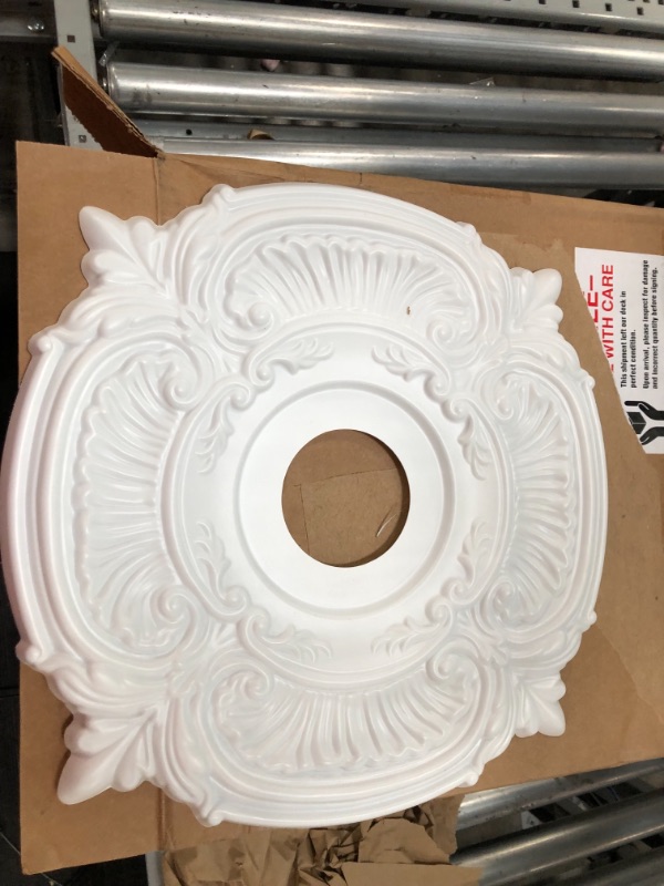 Photo 2 of 16OD x 3 1/2ID x 1P Attica Thermoformed PVC Ceiling Medallion (Fits Canopies up to 5 5/8)