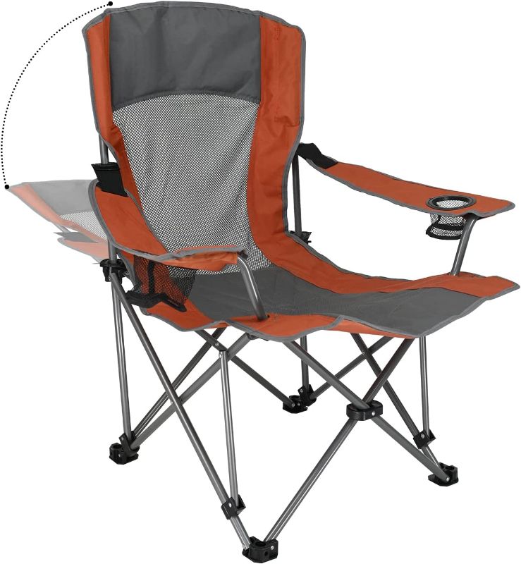 Photo 1 of  Folding Chair – Premium Camping Chair with 2 Cup Holders – Sit and Recline Portable Chair for Fishing, Leisure, Outdoor Concerts, Parties – 330lbs Capacity Camping Chairs for Adults
