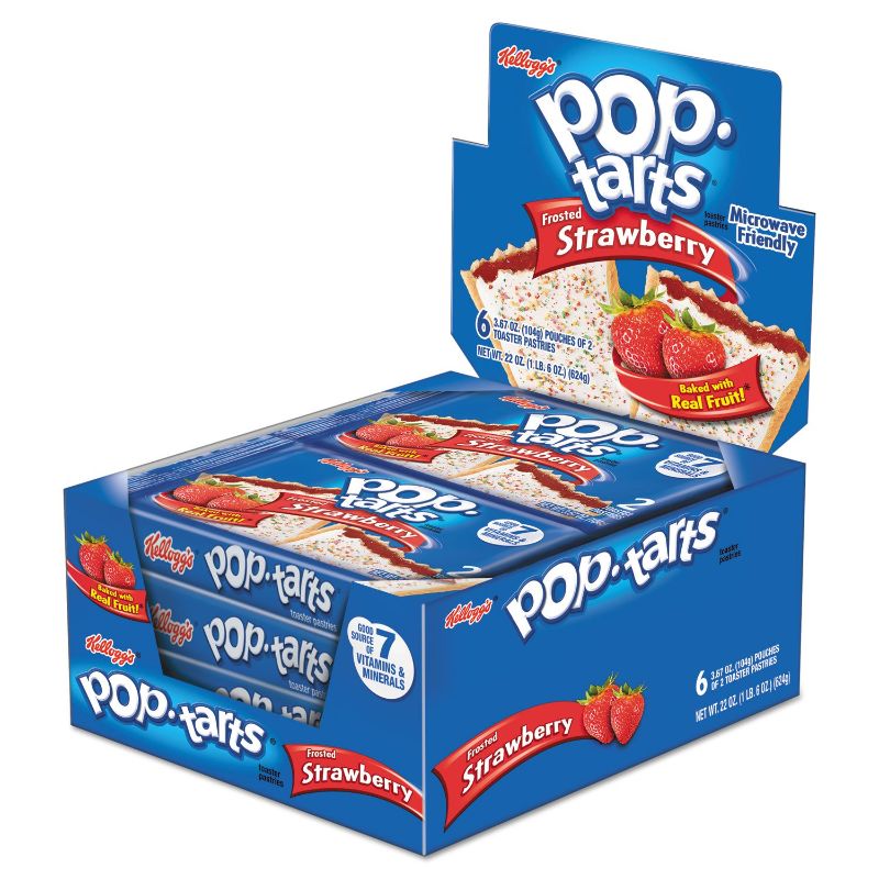 Photo 1 of *****EXPIRES MAY 2023****
Kellogg's 31732 Pop Tarts, Frosted Strawberry, 3.67 oz, 2/Pack, 6 Packs/Box
