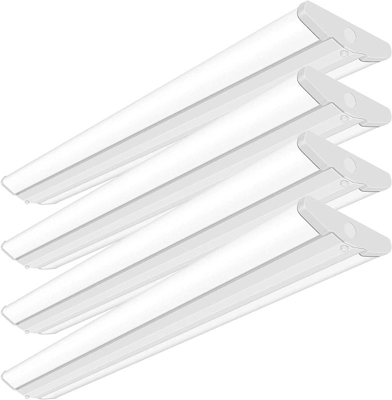 Photo 1 of AntLux 4FT LED Wraparound Light Fixture 50W Ultra Slim LED Shop Lights for Garage, No Glare, 5500 Lumens, 4000K Neutral White, 4 Foot Flush Mount Office Ceiling Wrap Light for Workshop Kitchen, 4 Pack
