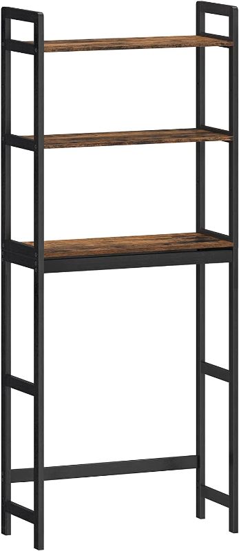 Photo 1 of ****ALL HARDWARE INCLUDED****
SONGMICS Over The Toilet Storage, 3-Tier Bathroom Organizer Over Toilet with Adjustable Shelves, Multifunctional Bathroom Shelf, Rustic Brown and Black UBTS012B01
