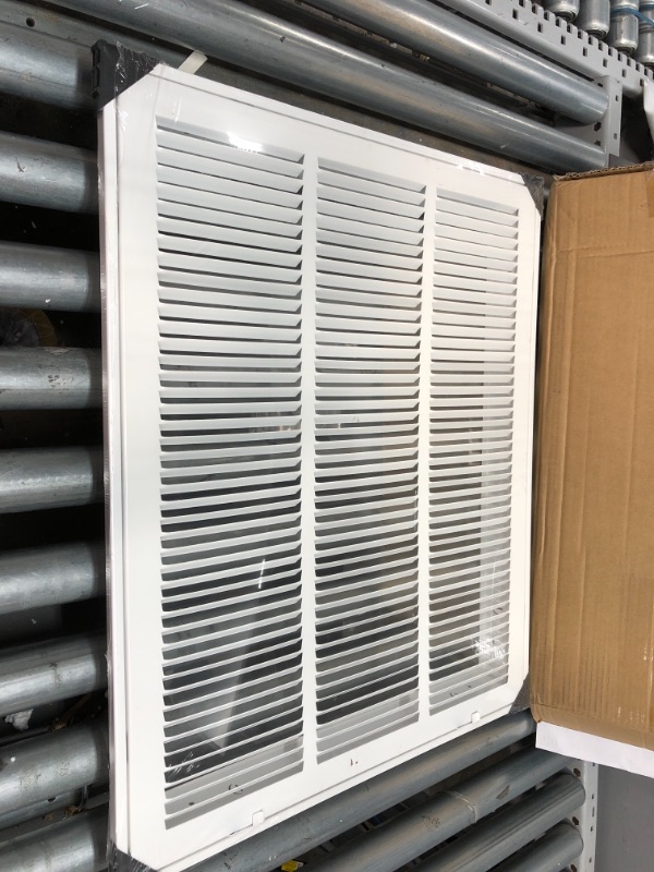 Photo 2 of 18"W x 22"H [Duct Opening Measurements] Steel Return Air Filter Grille [Removable Door] for 1-inch Filters | Vent Cover Grill, White | Outer Dimensions: 20 5/8"W X 24 5/8"H for 18x22 Duct Opening
