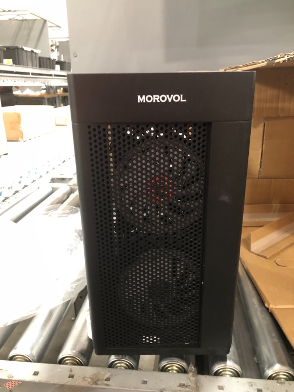 Photo 4 of MOROVOL Mesh Matx (Micro-ATX) Case Tower Computer Case, 2PCS × ARGB Fans Preinstalled and 2×USB 3.0 Ports, Magnetic Design Opening Tempered Glass Panel & Mesh Front Panel Gaming PC Case(TW7-S2-BL)
