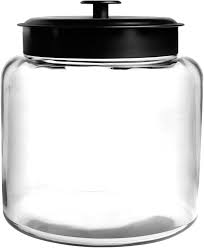 Photo 1 of Anchor Hocking Montana Jar with Black Metal Lid