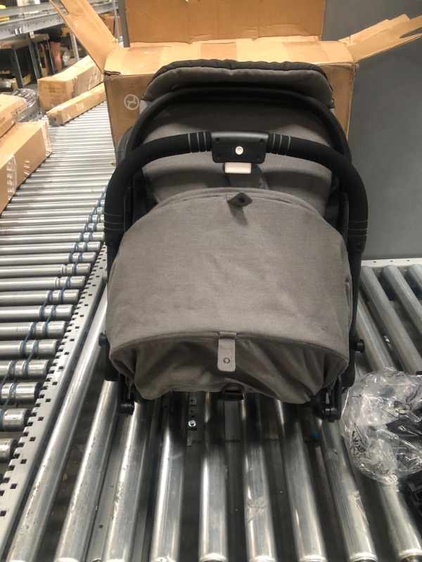 Photo 4 of CYBEX Eezy S + 2 Stroller, Lightweight Travel Stroller, Compatible with All CYBEX Infant Car Seats, Compact Fold, Stands for Storage, All-Terrain Wheels, Baby Stroller for 6 Months+, Soho Grey