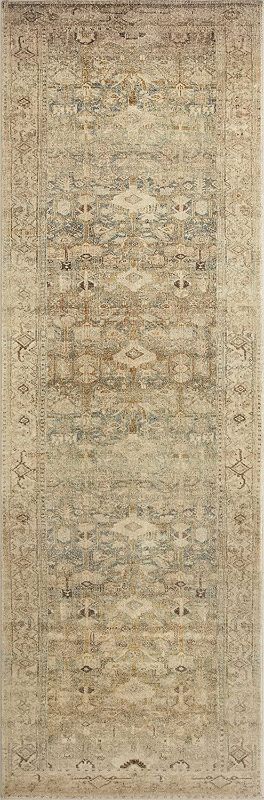 Photo 1 of Loloi II Margot Collection MAT-04 Taupe / Sage, Traditional 2'-6" x 7'-6" Runner

