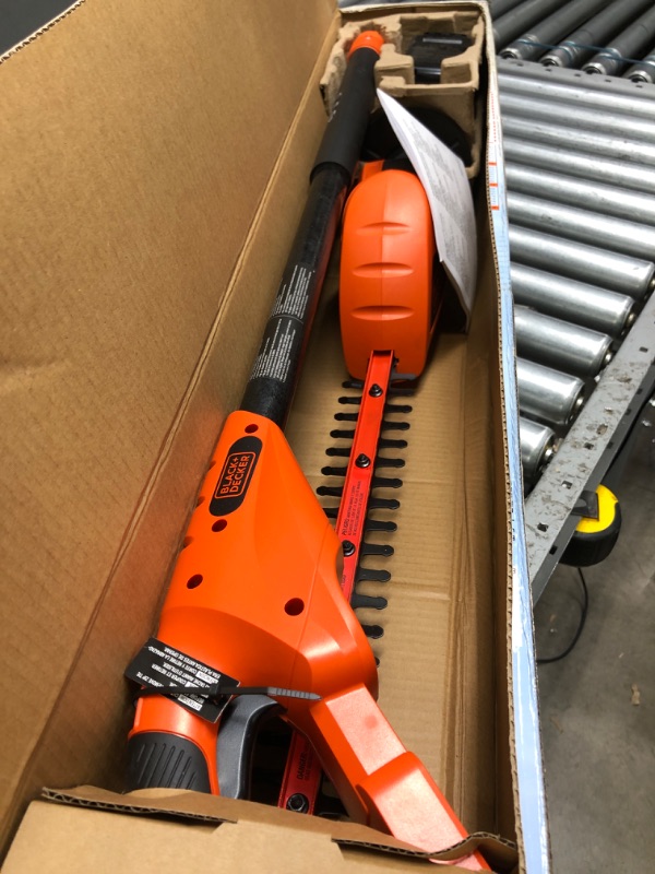 Photo 1 of Black & Decker LPHT120 20V Cordless Lithium Pole Hedge Trimmer 8.25 x 8.13 x 44.5 inches
