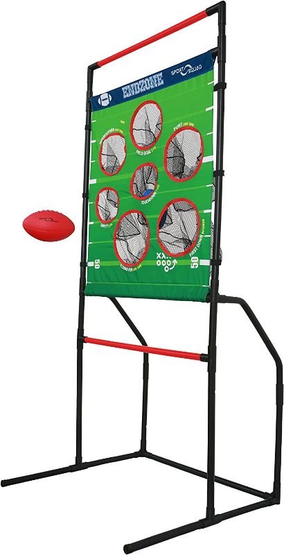 Photo 1 of JOOLA Sport Squad Endzone Challenge 2 in 1 Football Toss and Flying Disc Toss - Backyard and Lawn Game for Indoor and Outdoor Use -Practice your Throwing Skills with this Football Target Carnival Game (Not football) Minor Damage*
