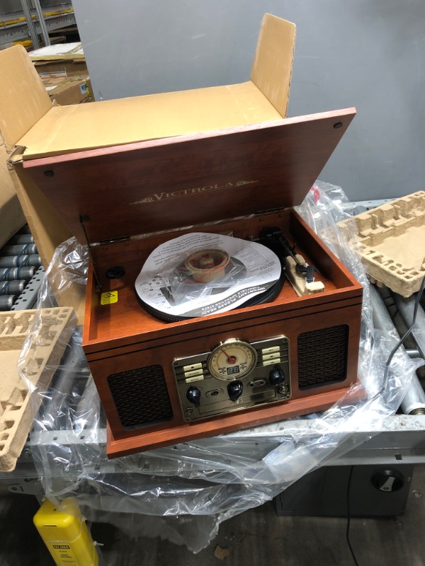 Photo 4 of Victrola Nostalgic 6-in-1 Bluetooth Record Player and Multimedia Center with Built-in Speakers - 3-Speed Turntable