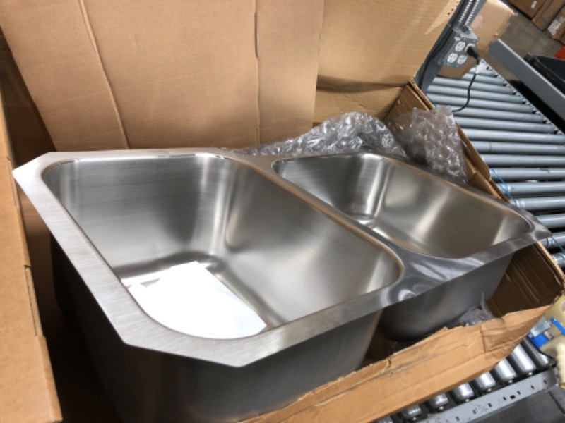 Photo 2 of Dayton Undermount Stainless Steel 32 in. Double Bowl Kitchen Sink