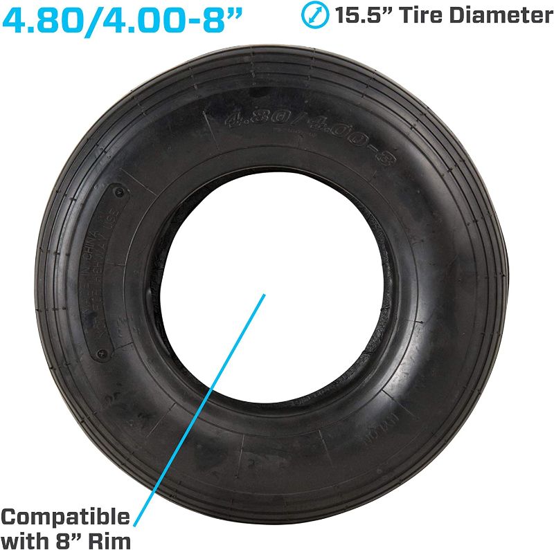 Photo 1 of 4.80/4.00-8" Replacement Pneumatic Wheel Tire and Tube