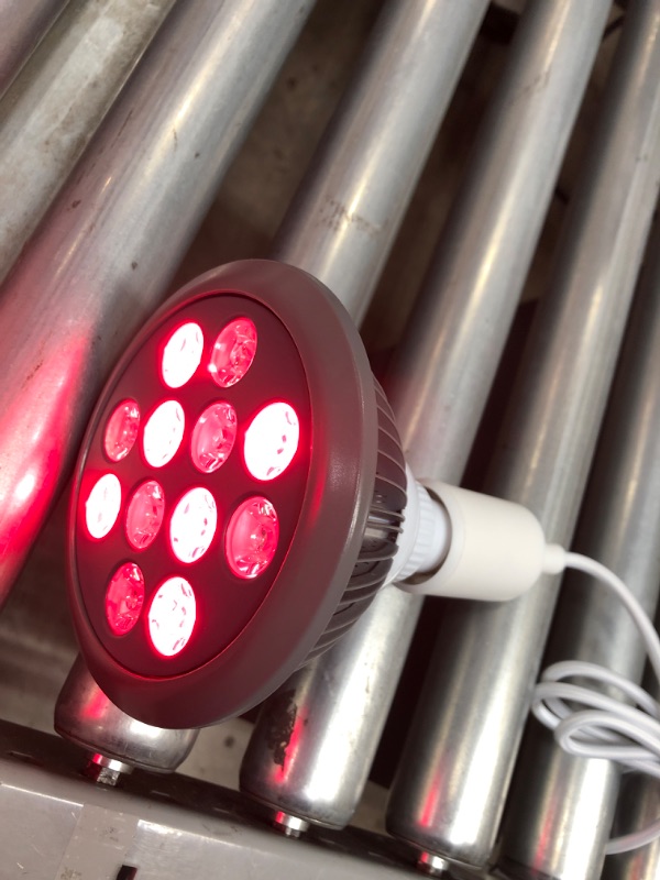 Photo 2 of Red Light Therapy Bulb by Hooga. Power Cord Included. Red 660nm Near Infrared 850nm. 12 LEDs. High Irradiance