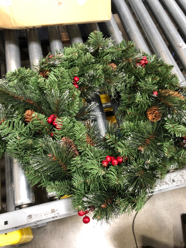 Photo 1 of 24" Crestwood Spruce Wreath with Battery Operated Warm White LED Lights
