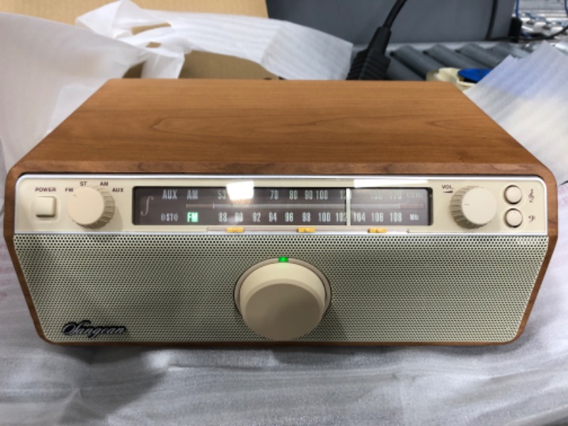 Photo 2 of Sangean WR-12 AM/FM/Aux-In Stereo Analog Wooden Cabinet Radio (Walnut)