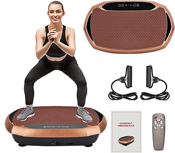 Photo 1 of EILISON Bolt Vibration Plate Exercise Machine with Loop Bands - Full Body Vibration Fitness Platform Equipment for Home Fitness, Weight Loss, Toning, Shaping & Wellness - Max 350lbs
