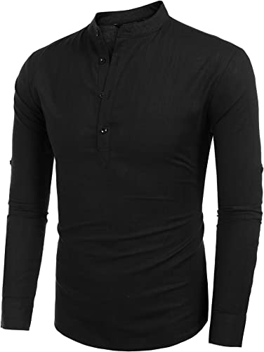 Photo 1 of COOFANDY Men's Cotton Linen Henley Shirt Long Sleeve Hippie Casual Beach T Shirts
SIZE: 4XL