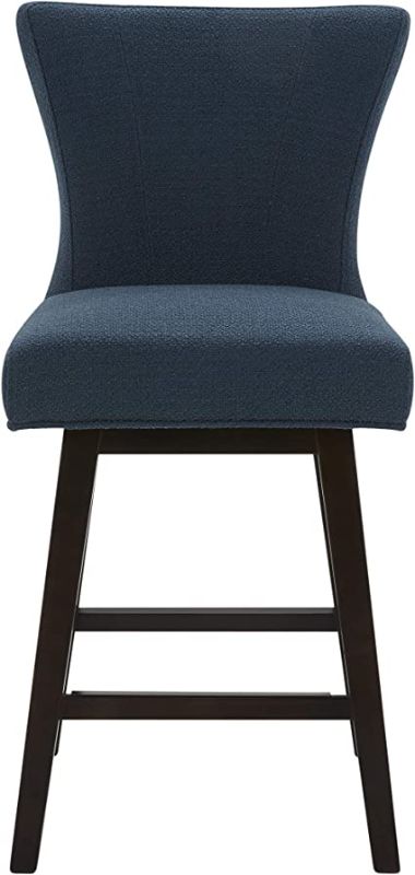 Photo 1 of Amazon Brand – Stone & Beam Esme Memory-Swivel Counter-Height Barstool, 39.4"H, Cadet Blue
