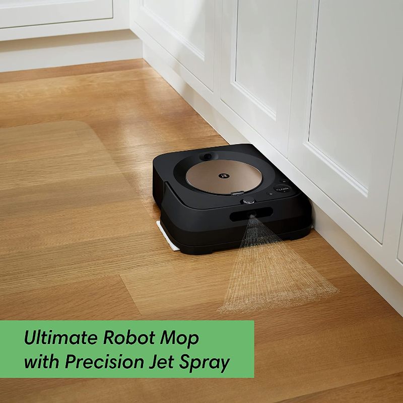 Photo 2 of iRobot Braava jet m6 (6012) Ultimate Robot Mop- Wi-Fi Connected, Precision Jet Spray, Smart Mapping, Works with Alexa, Ideal for Multiple Rooms, Recharges and Resumes, Black
