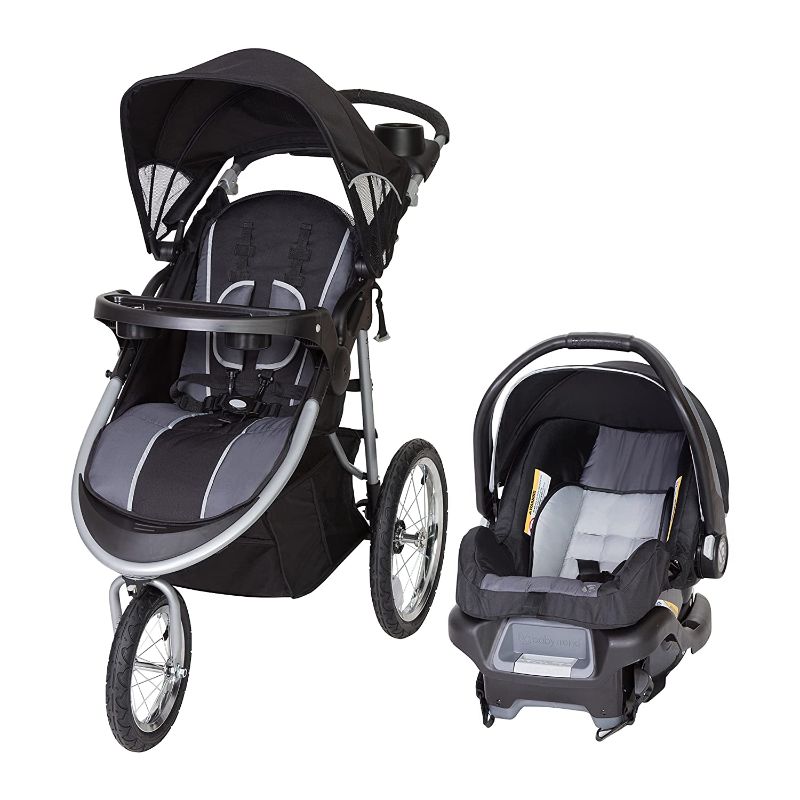 Photo 4 of Baby Trend Pathway 35 Jogger Travel System, Optic Grey
