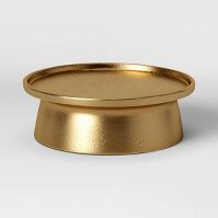 Photo 1 of 2" x 7" Aluminum Pillar Candle Holder Gold - Threshold™

