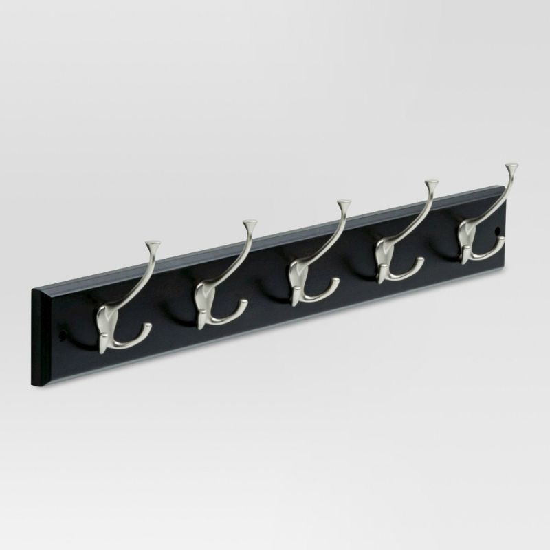 Photo 1 of 27" Hook Rack with Flared Tri-Hook - Vintage Black/Vintage Nickel - Threshold
