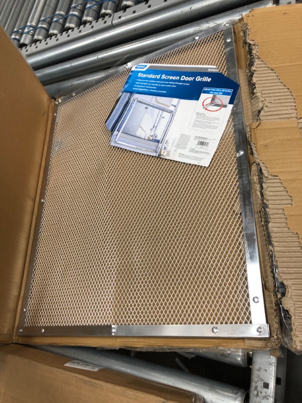 Photo 2 of Camco 43981 Aluminum Screen Door Standard Mesh Grille - Protects Your RV's Screen Door, Anodized Aluminum Will Not Corrode