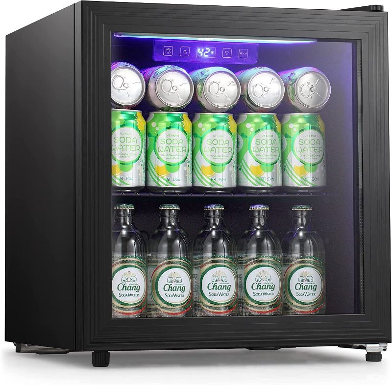 Photo 1 of 1.7Cu.Ft Black Beverage Refrigerator Glass Door Electronic Wine Cooler Home.  