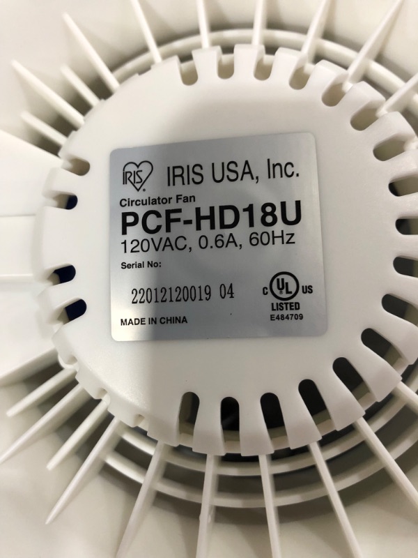 Photo 1 of IRIS USA WOOZOO Oscillating Fan, Vortex Fan, Air Circulator, Desk Fan, Portable Fan, 3 Speed Settings, 6 Tilting Head Settings, 74ft Max Air Distance, Large, White
