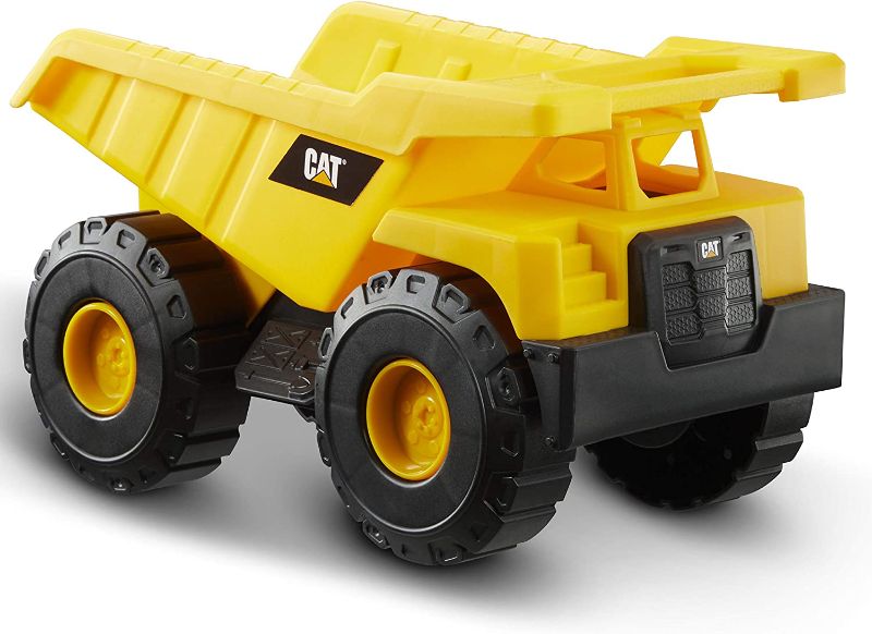 Photo 1 of CatToysOfficial Construction 10 Inch Plastic Dump Truck Toy, Yellow, Black, 82021AZ004
